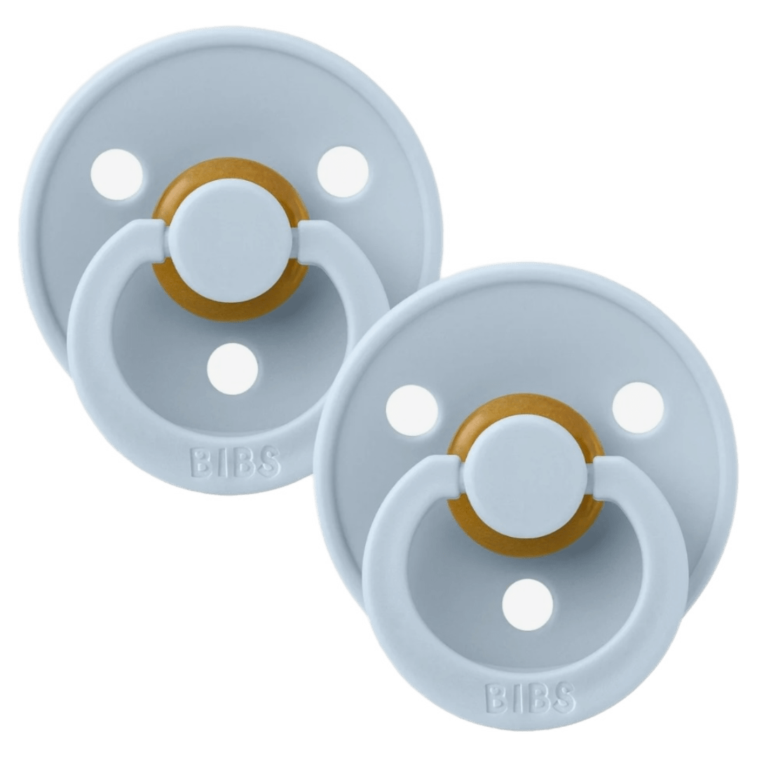 BIBS 6 Months Plus Colour, Round S2 - Baby Blue