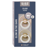 BIBS 6 Months Plus Colour, Round S2 GLOW - Blush/Vanilla