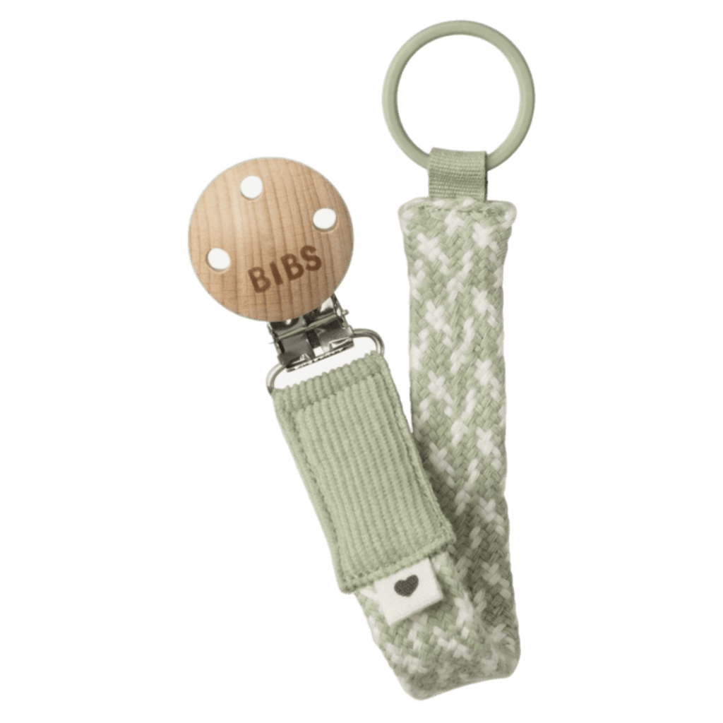 BIBS Birth Plus Pacifier Clip - Sage/Ivory