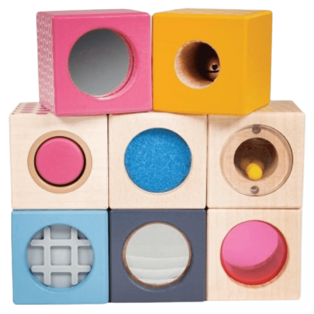 Bigjigs Toys 12 Mths Plus Sensory Blocks Pastel
