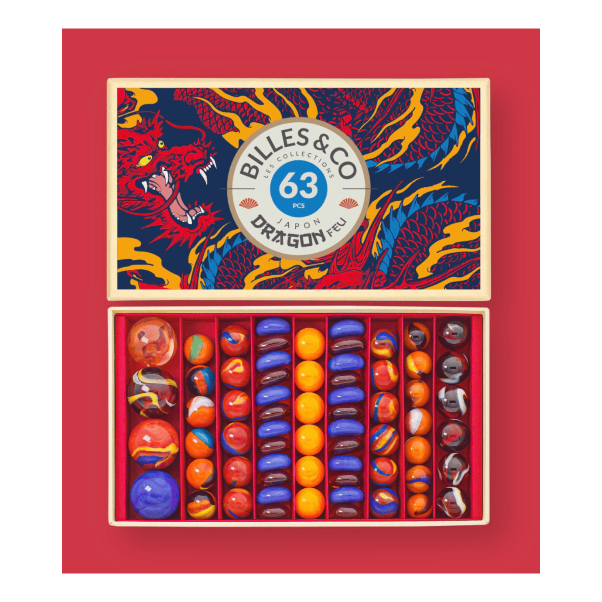 Billes & Co 3 Plus Marble Treasure Large Box - Fire Dragon
