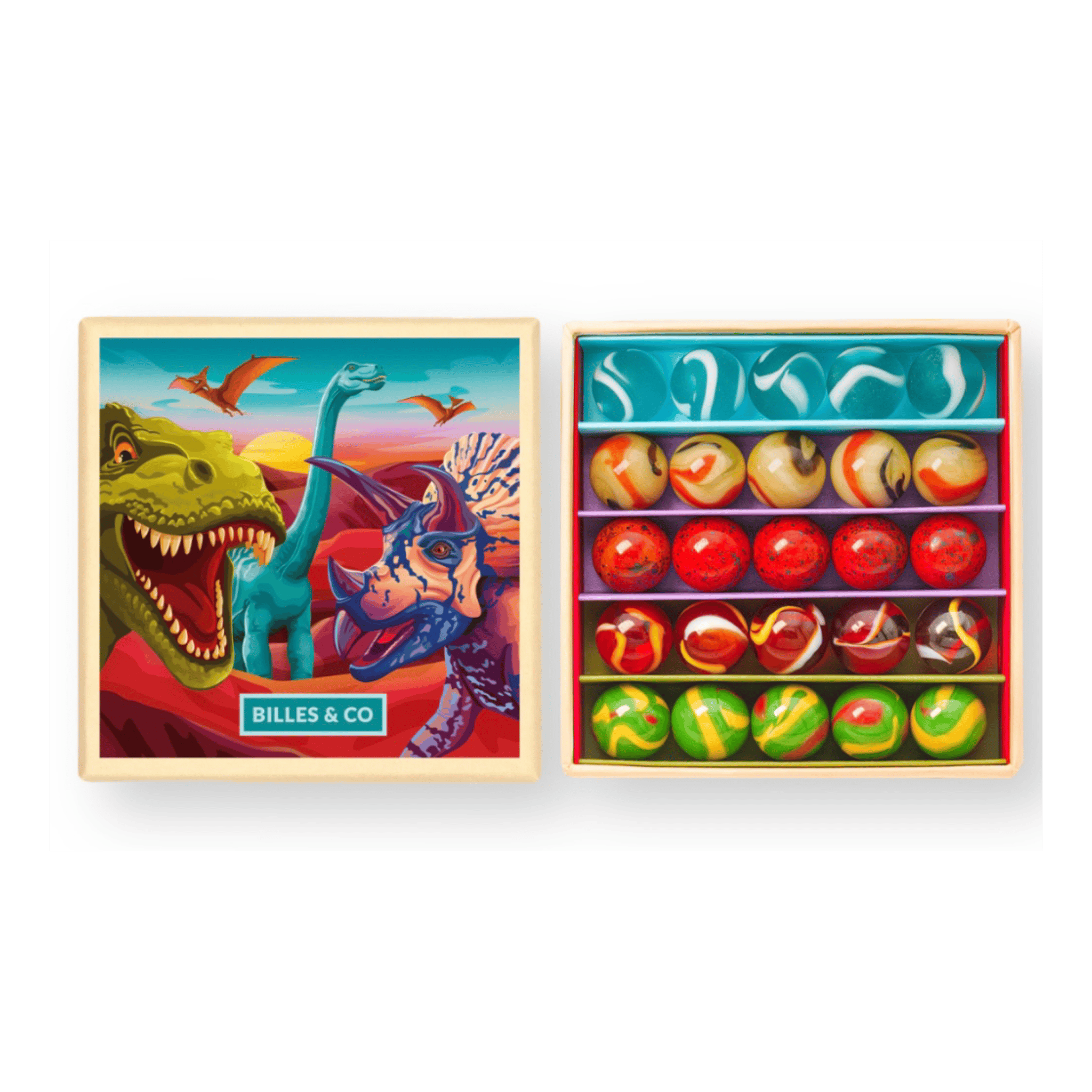 Billes & Co 3 Plus Marble Treasure Mini Box - Dinosaurs