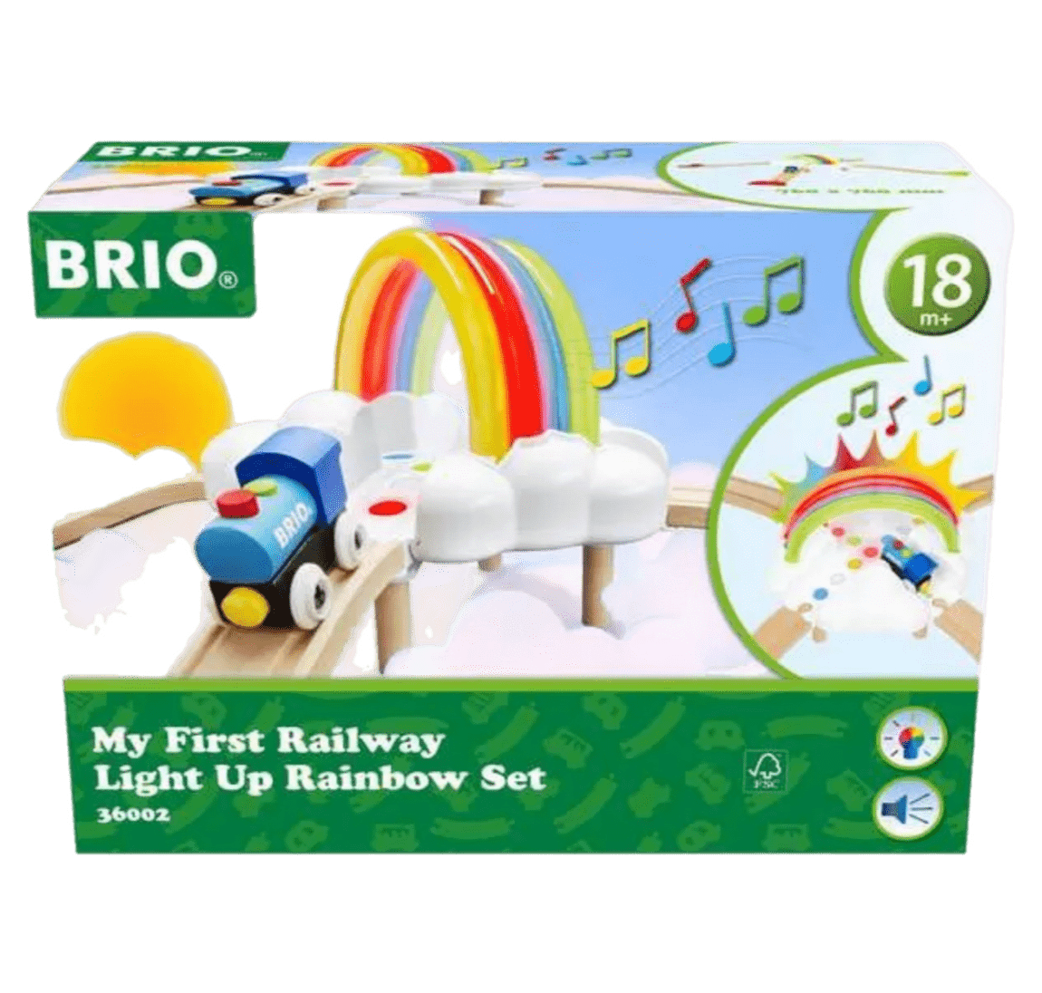 Brio 18 Mths Plus My First Railway Light Up Rainbow Set