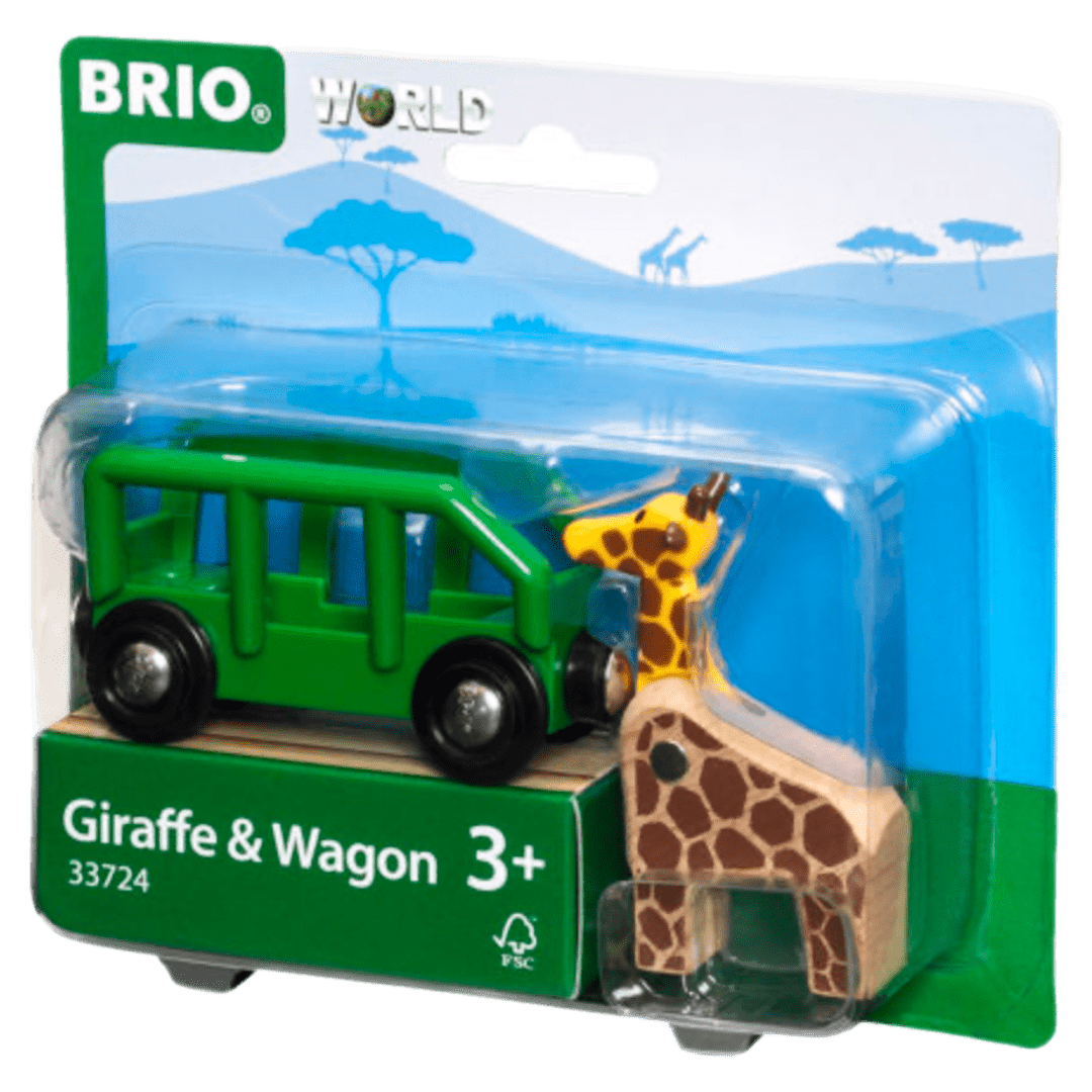Brio 3 Plus Giraffe and Wagon