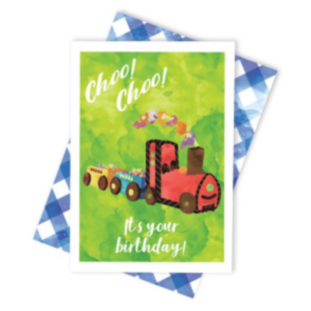 Candlebark 12 Months Plus Greeting Card - Train Birthday Cake