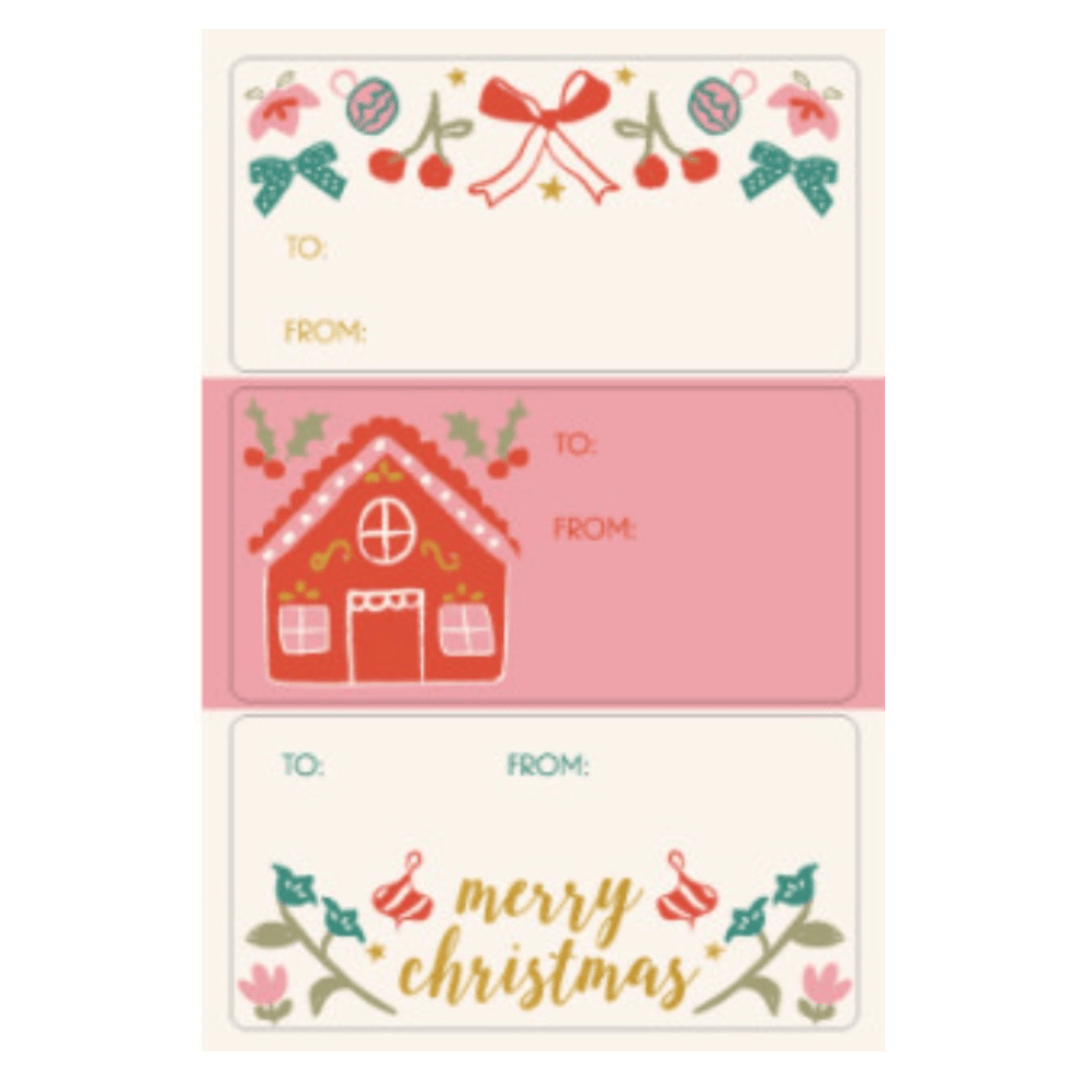 Candlebark Birth Plus Gift Tag - Christmas Wallpaper Stickers