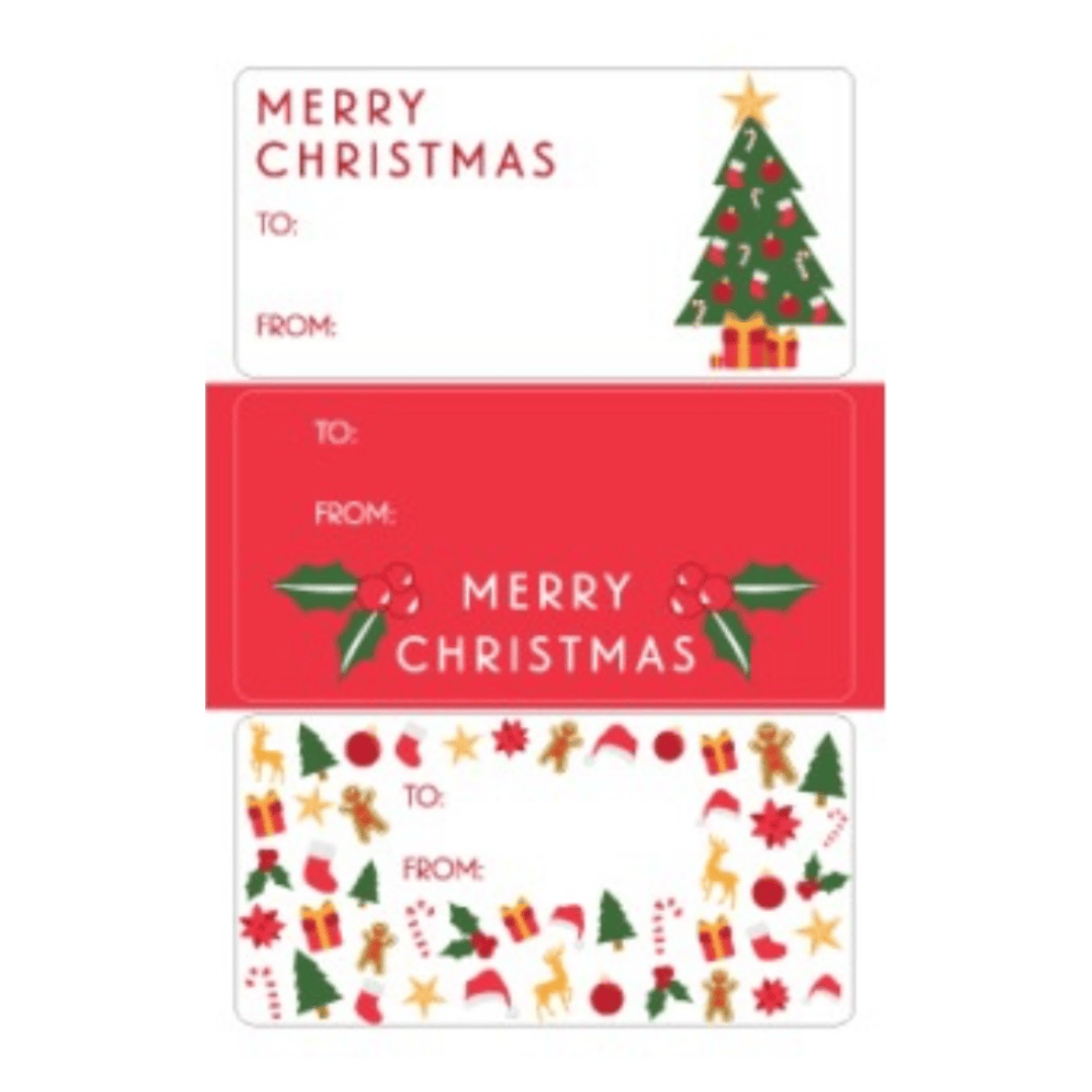 Candlebark Birth Plus Gift Tag - Cute Christmas Stickers