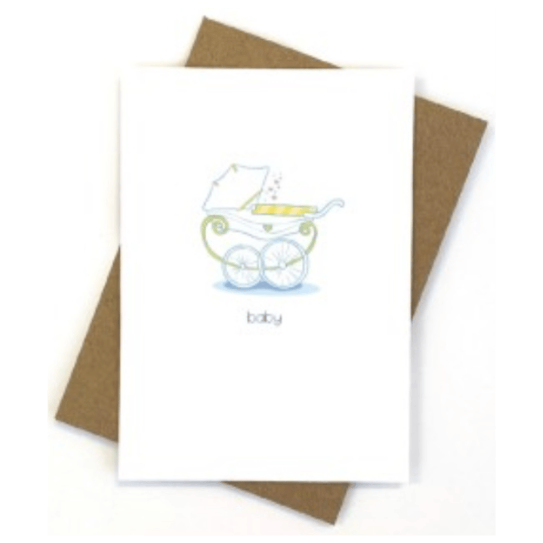 Candlebark Birth Plus Greeting Card - Sketched Pram