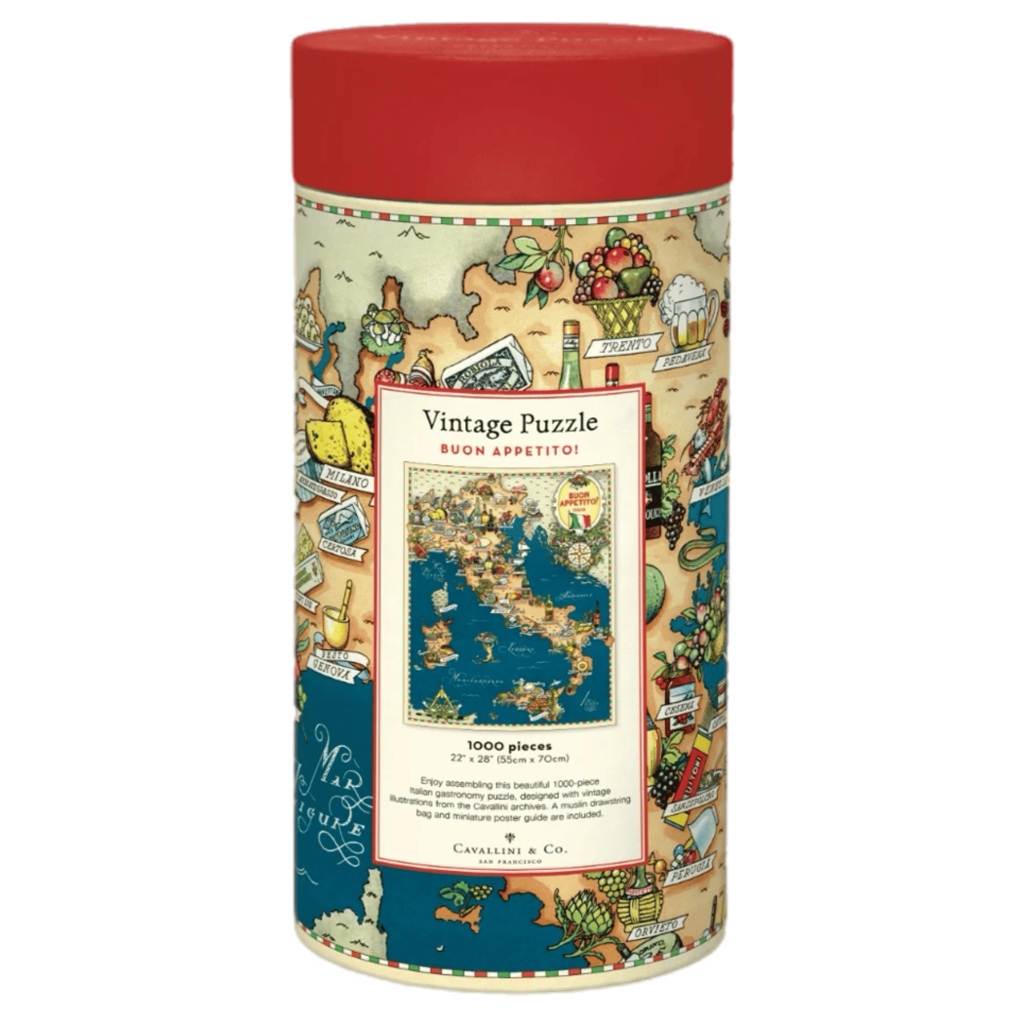 Cavallini & Co 12 Plus 1000 Pc Vintage Puzzle - Buon Appetito!