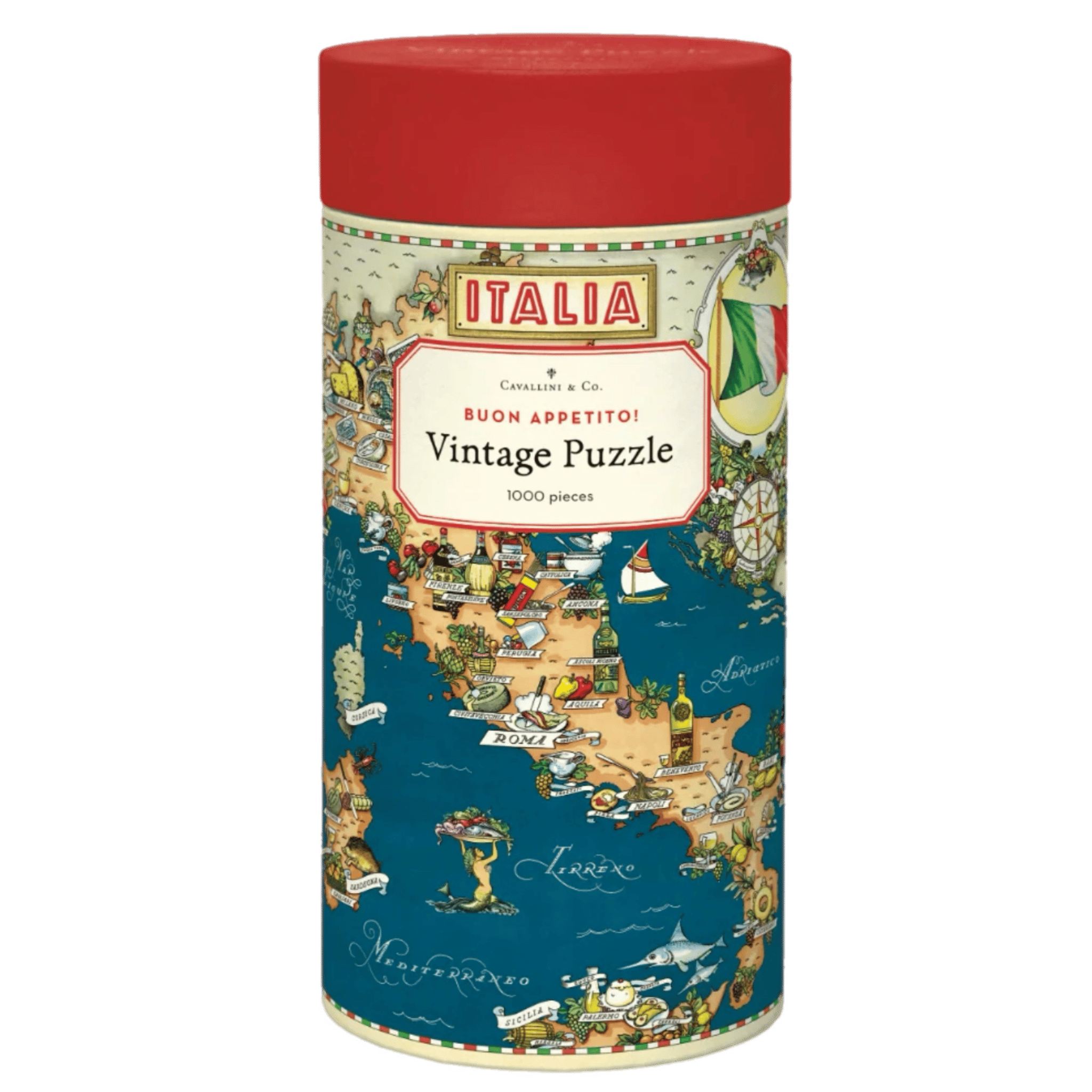 Cavallini & Co 12 Plus 1000 Pc Vintage Puzzle - Buon Appetito!