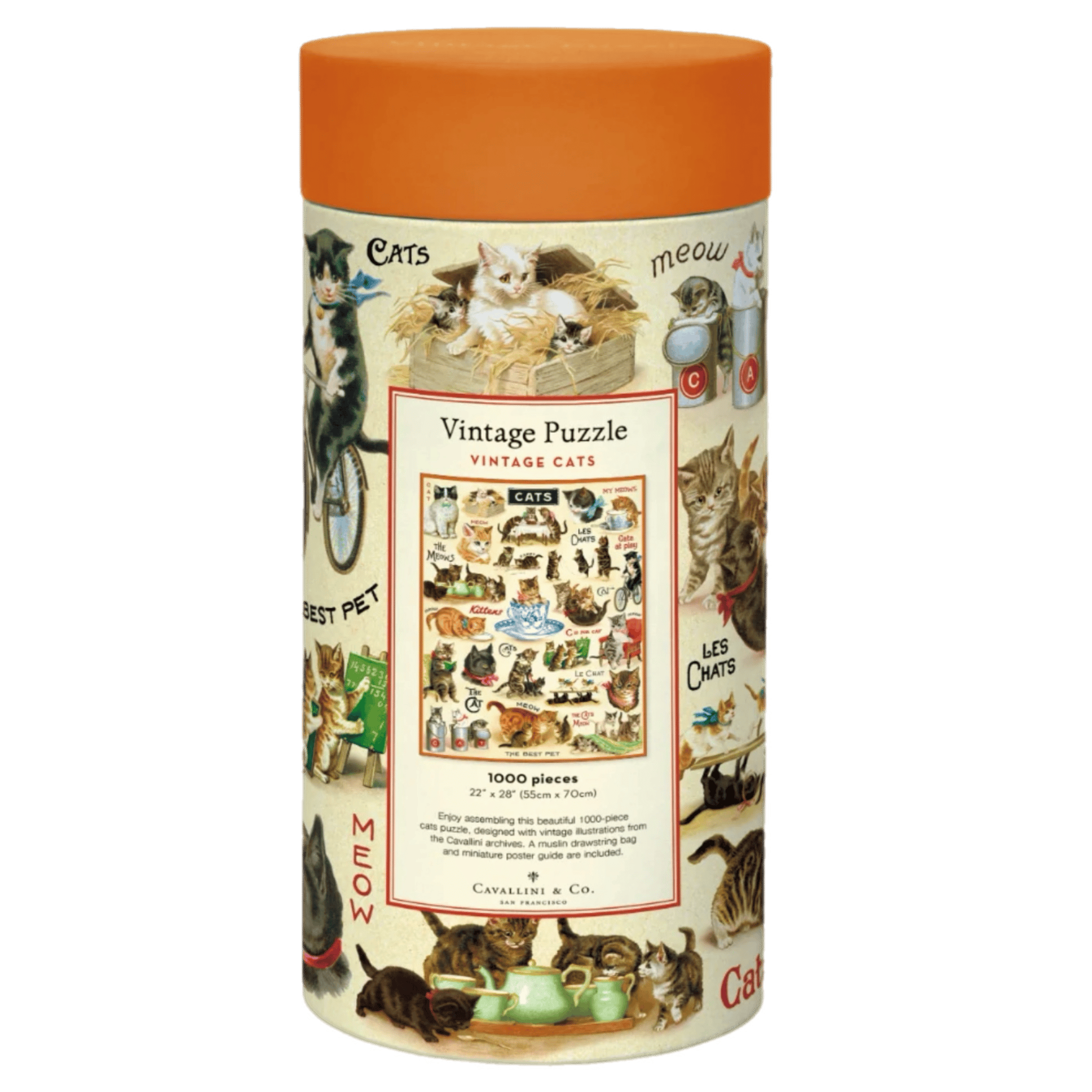 Cavallini & Co 12 Plus 1000 Pc Vintage Puzzle - Cats