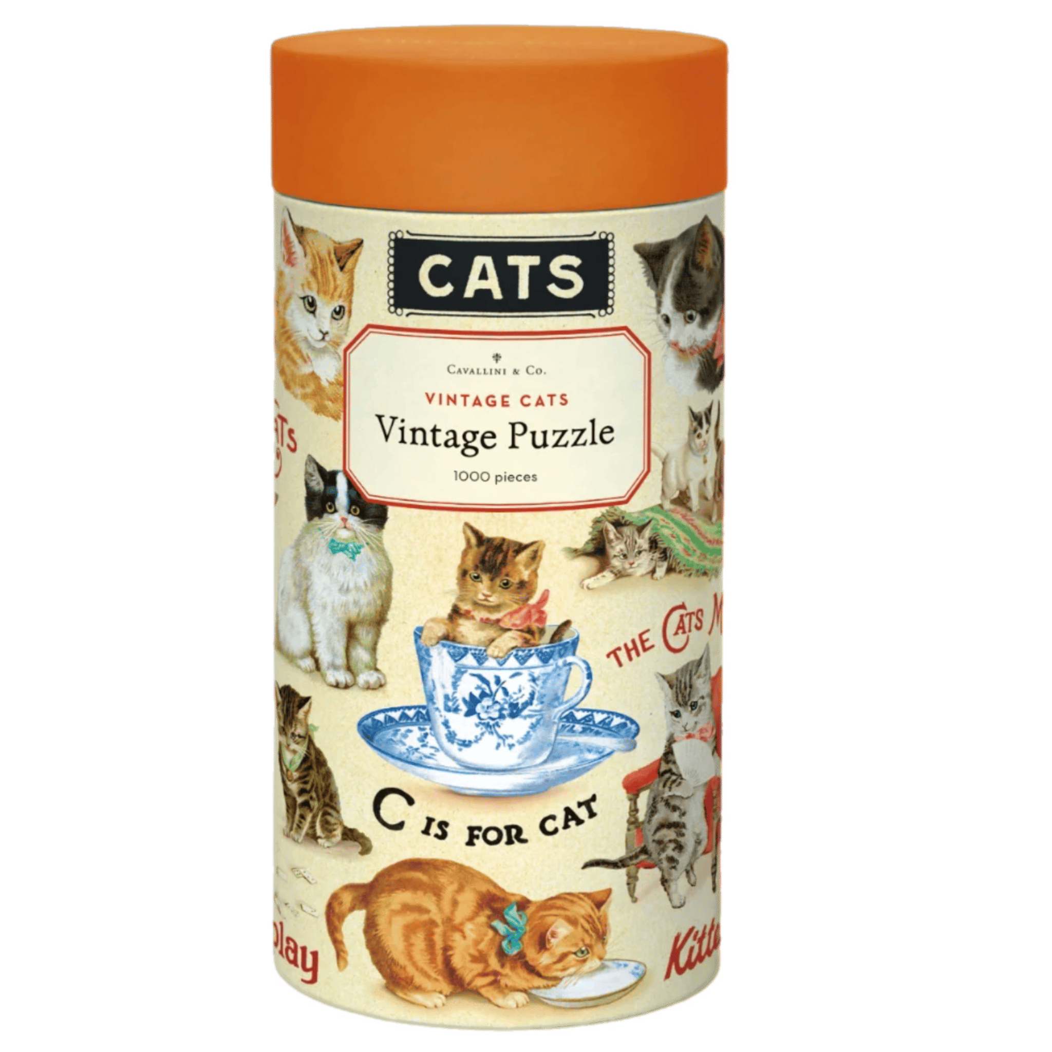 Cavallini & Co 12 Plus 1000 Pc Vintage Puzzle - Cats