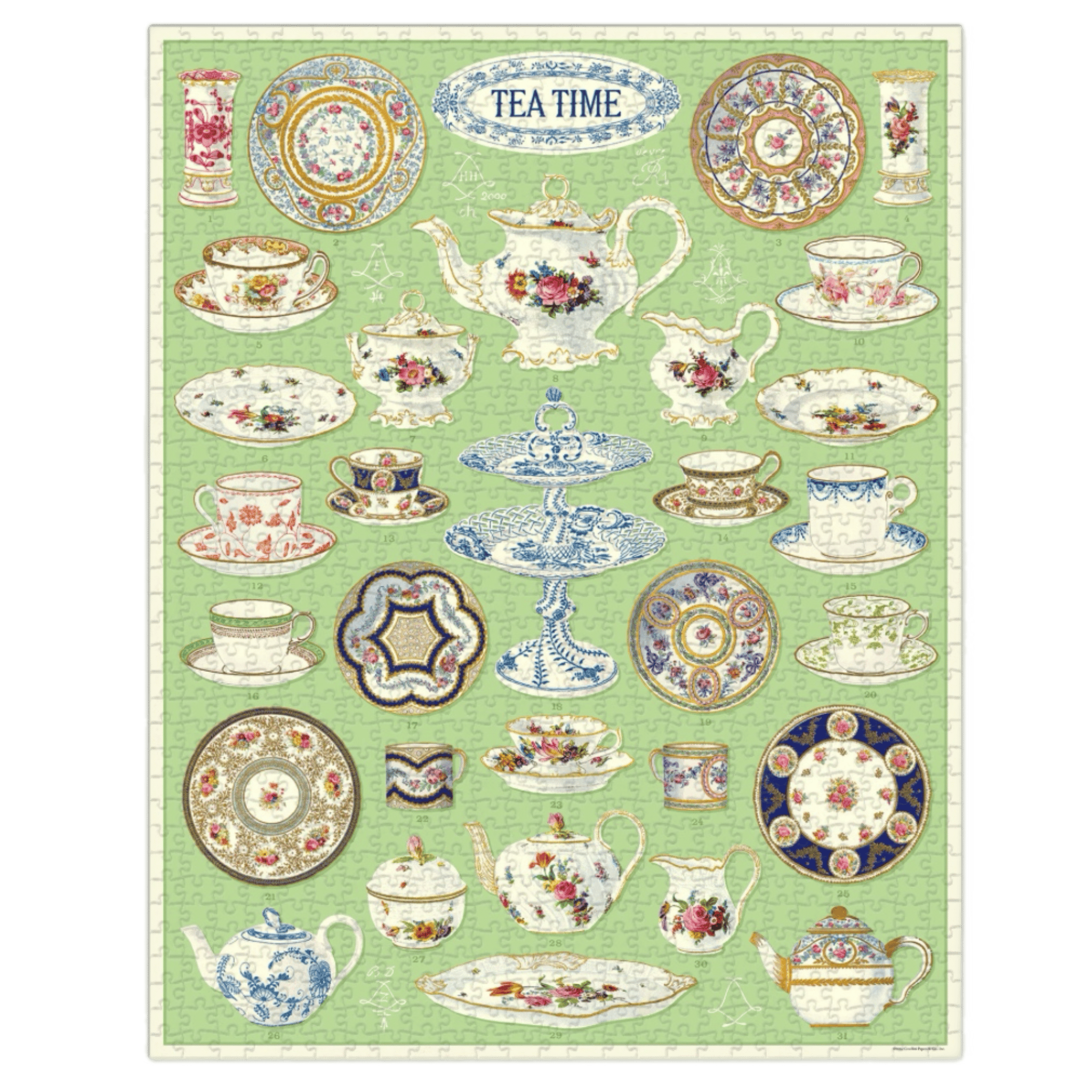Cavallini & Co 12 Plus 1000 Pc Vintage Puzzle - Tea Time