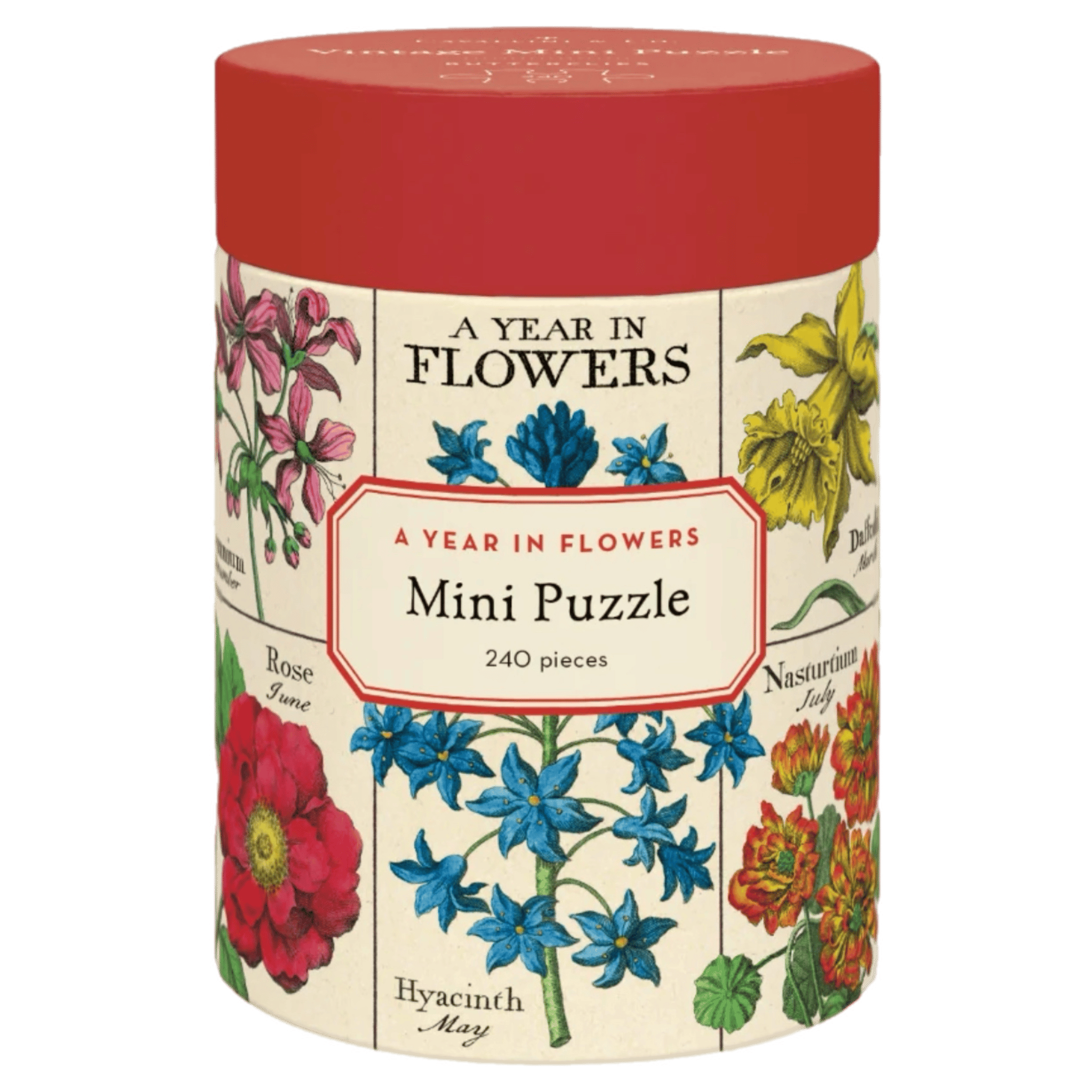 Cavallini & Co 8 Plus 240 Pc Mini Puzzle - A Year in Flowers