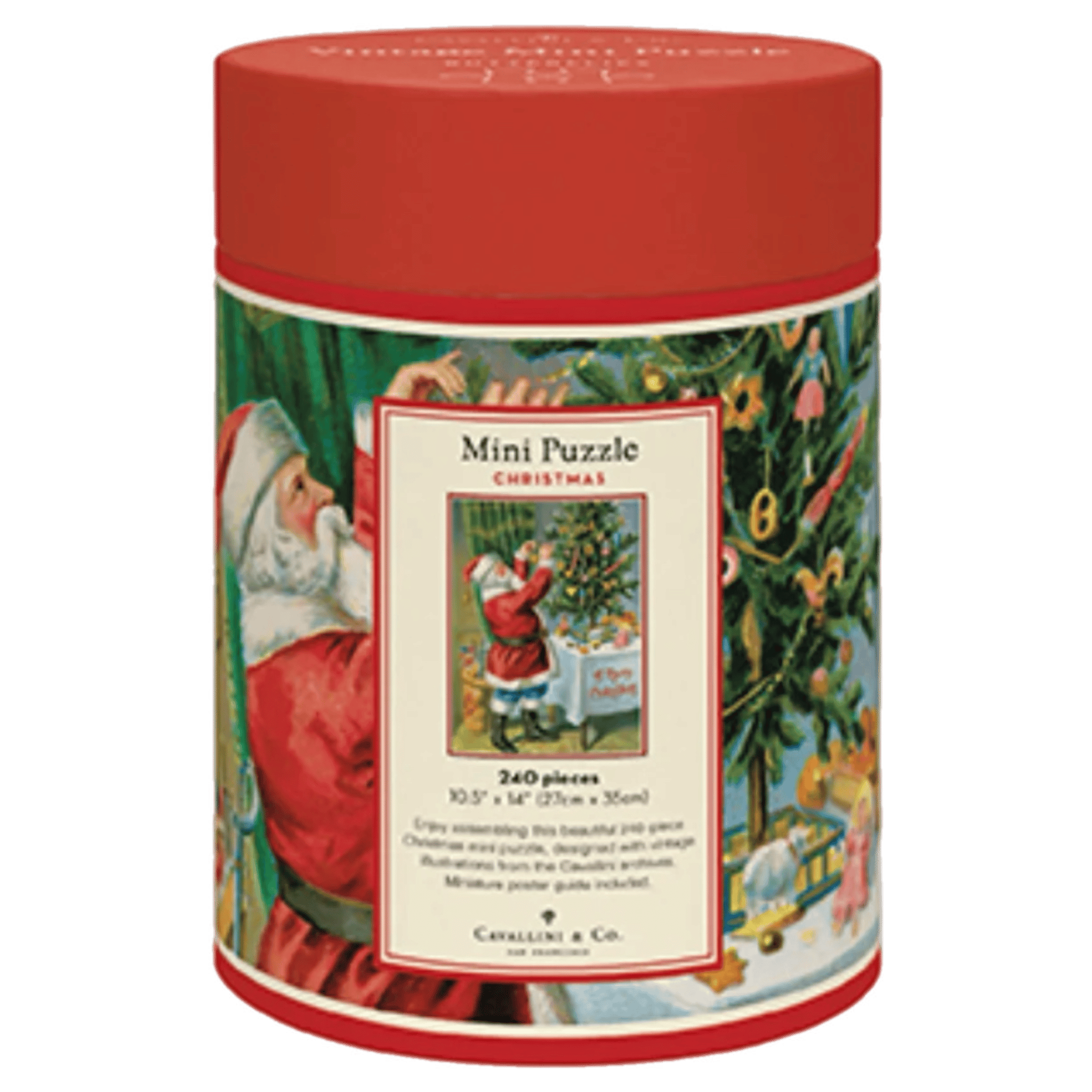 Cavallini & Co 8 Plus 240 Pc Mini Puzzle - Christmas Santa