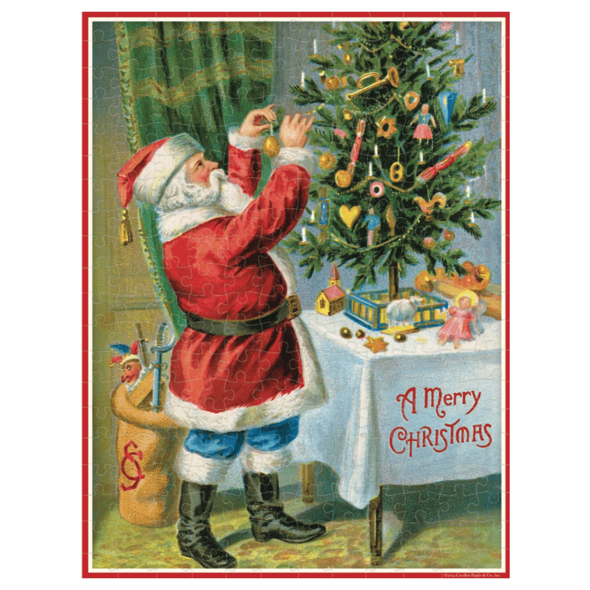 Cavallini & Co 8 Plus 240 Pc Mini Puzzle - Christmas Santa