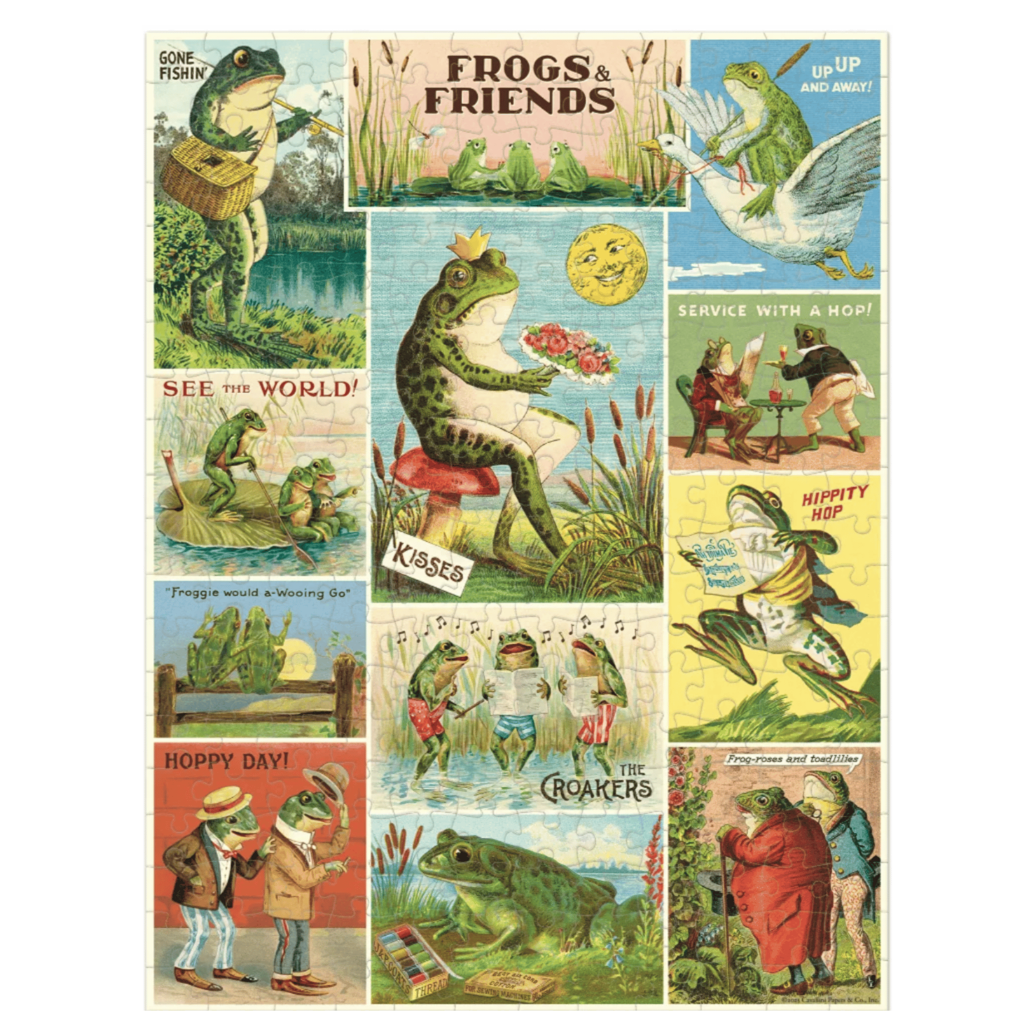 Cavallini & Co 8 Plus 240 Pc Mini Puzzle - Frogs & Friends