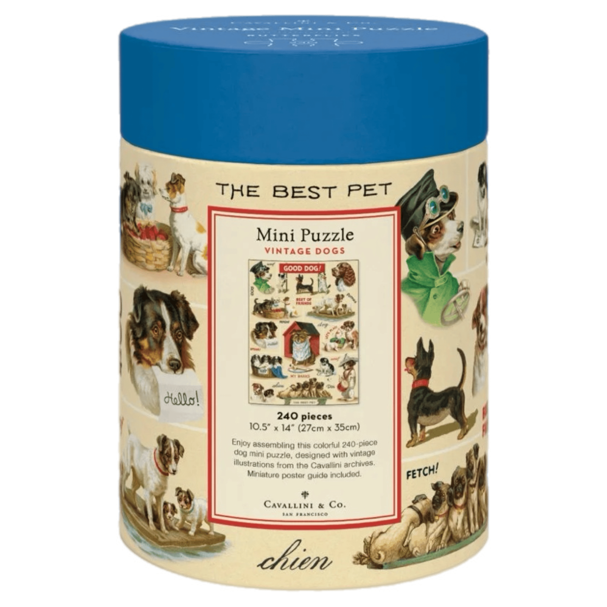 Cavallini & Co 8 Plus 240 Pc Mini Puzzle - Vintage Dogs