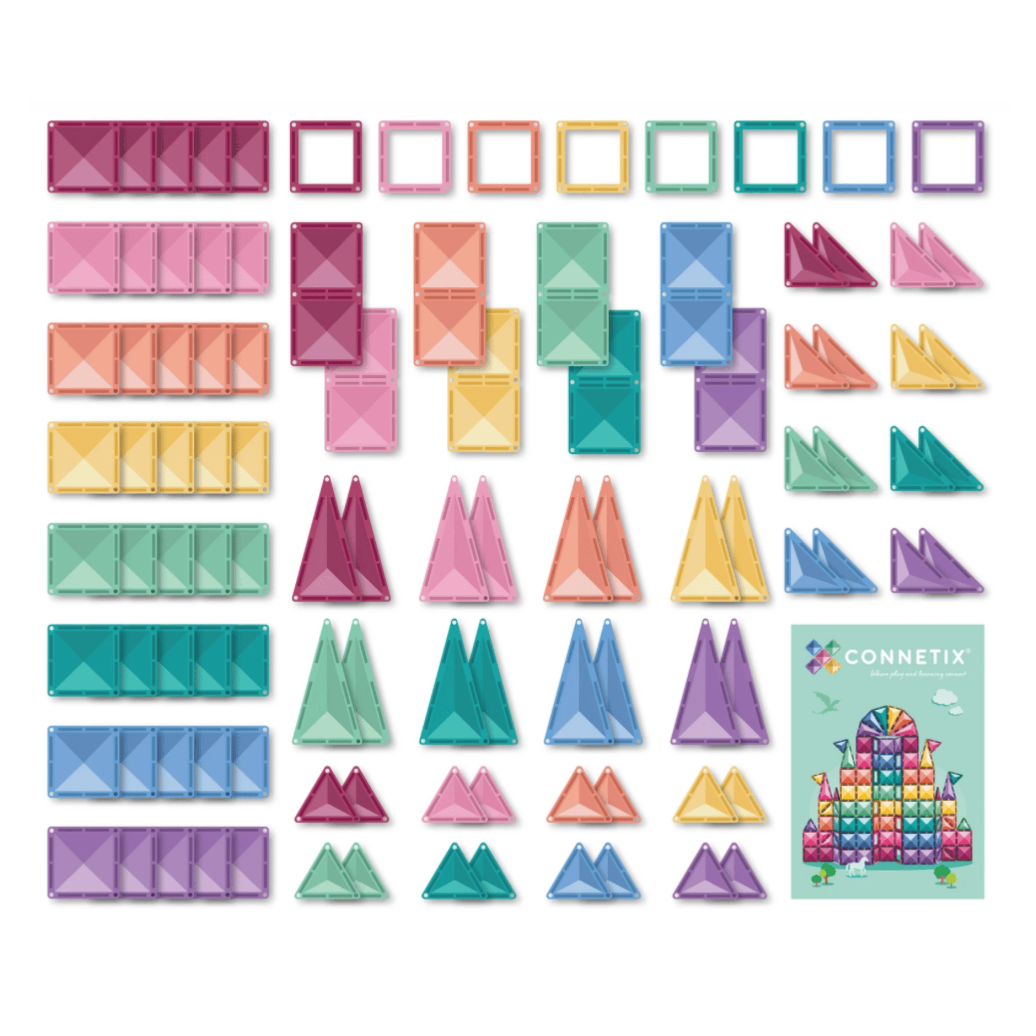 Connetix 3 Plus 104 Piece Pastel Creative Pack