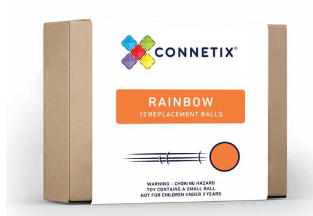 Connetix 3 Plus 12 Pc Rainbow Replacement Ball Pack