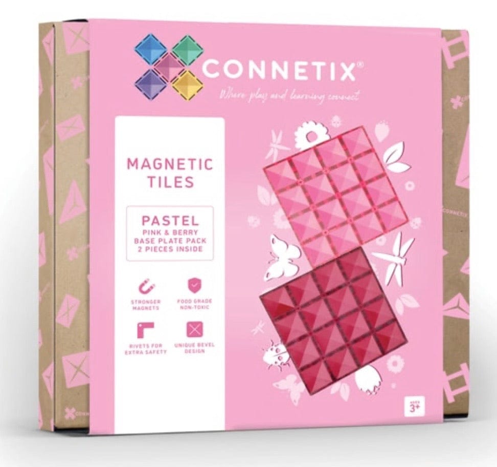 Connetix 3 Plus 2 Piece Base Plate Pink & Berry Pack