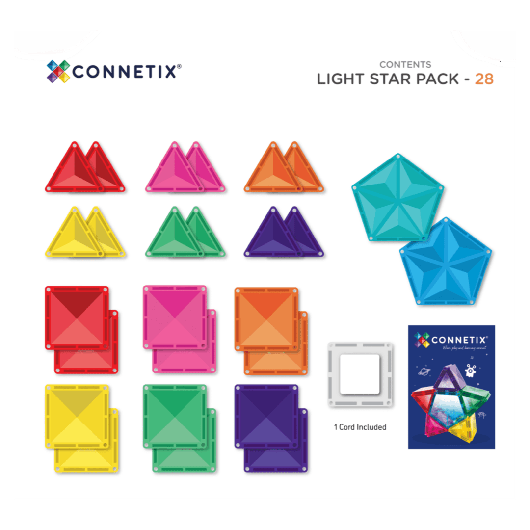 Connetix 3 Plus 28 Piece Light Star Pack