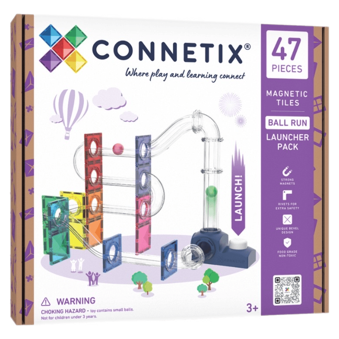 Connetix 3 Plus 47 Piece Ball Run Launcher Pack