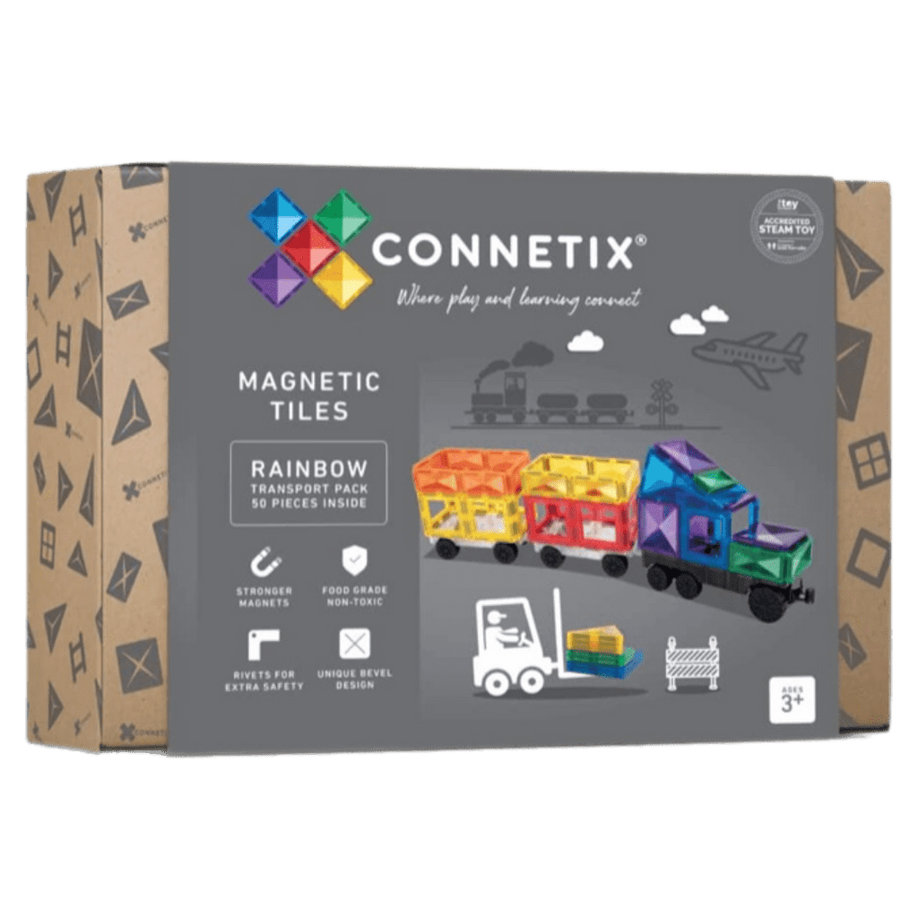 Connetix 3 Plus 50 Pc Rainbow Transport Pack