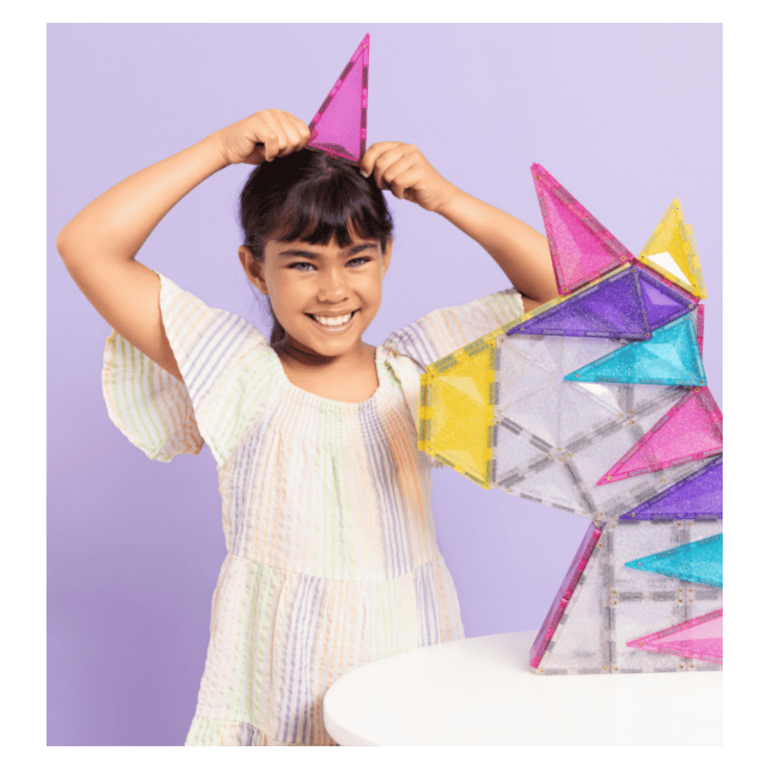 Connetix 3 Plus 56 Piece Gliiter Unicorn Pack