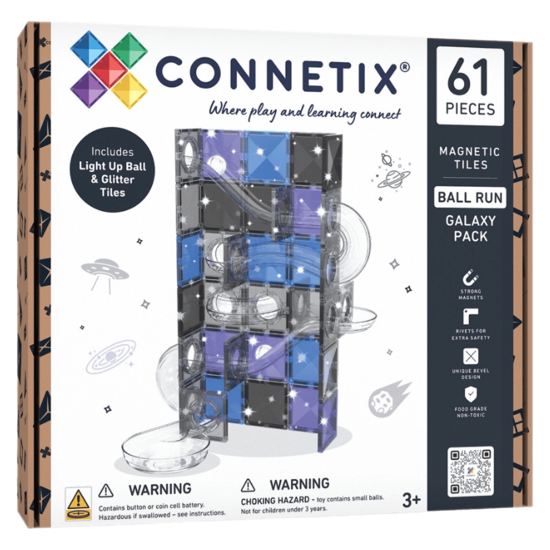 Connetix 3 Plus 61 Piece Ball Run Galaxy Pack