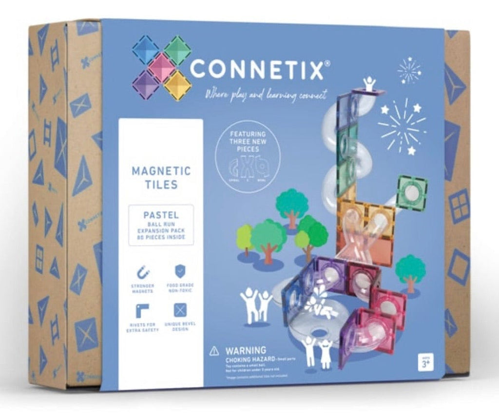Connetix 3 Plus 80 Piece Pastel Ball Run Expansion Pack