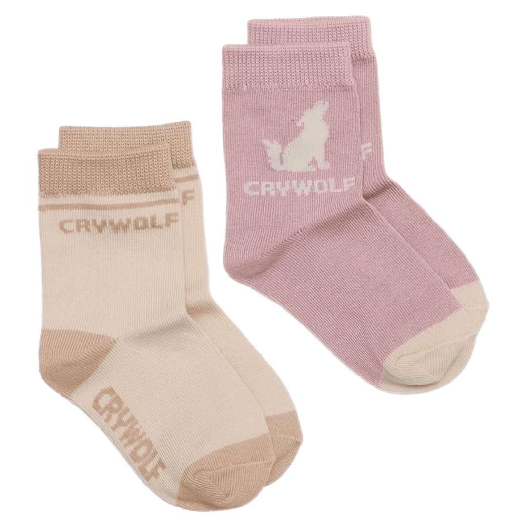 Crywolf 1-2 Years to 5-7 Years Sock 2-Pack Blush/Camel