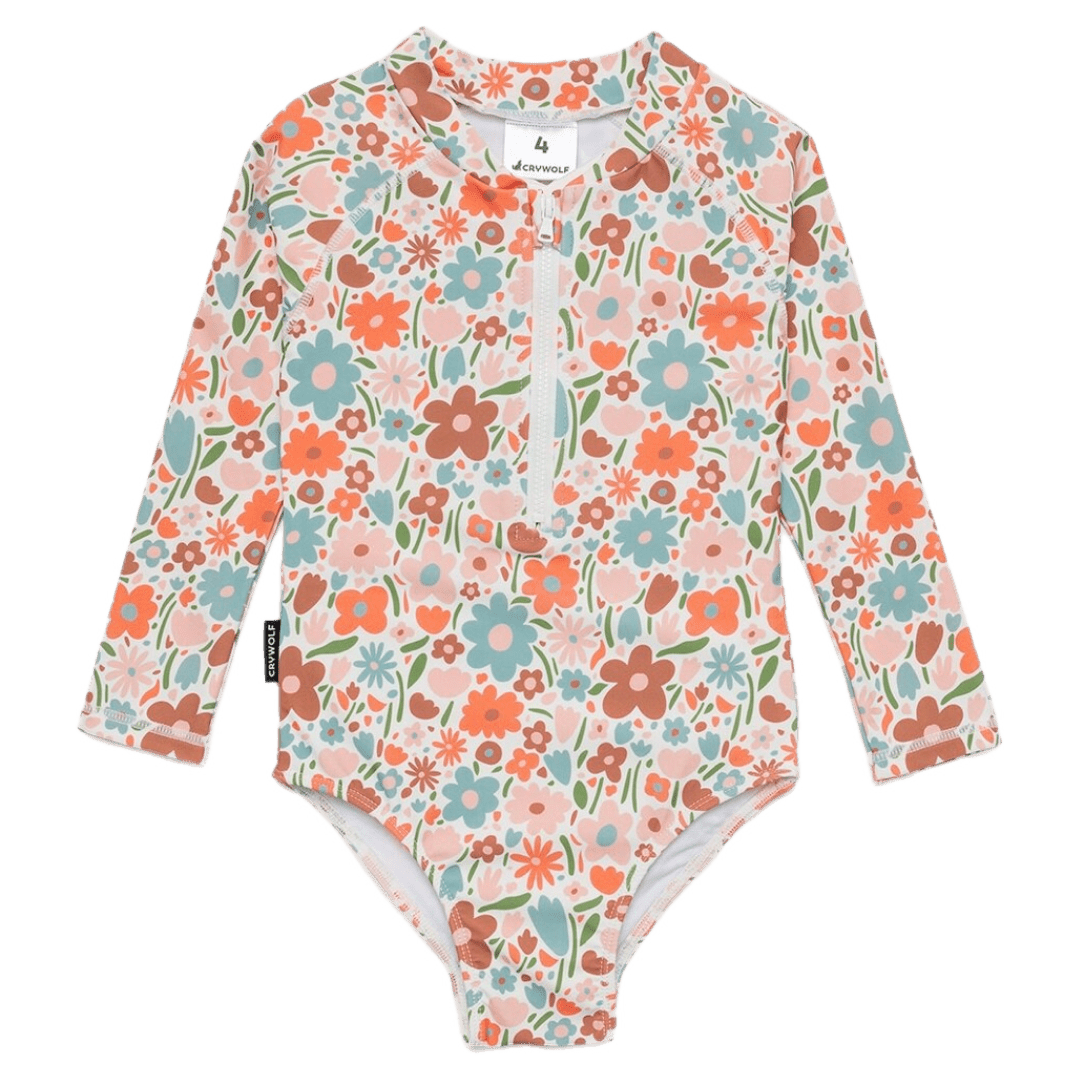 Crywolf 1 Year to 5 Years 1Y Long Sleeve Swimsuit - Flower Market