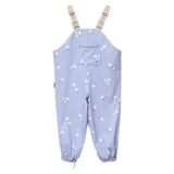 Crywolf 1 Year to 5 Years 1Y Rain Overalls - Floral Periwinkle