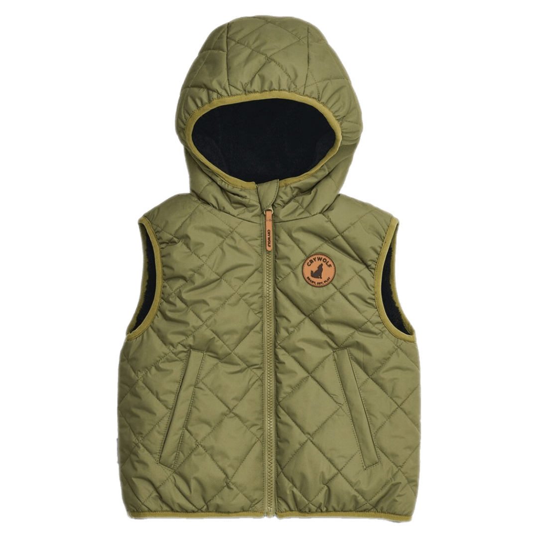 Crywolf 1 Year to 5 Years 1Y Reversible Yeti Vest - Fern/Black