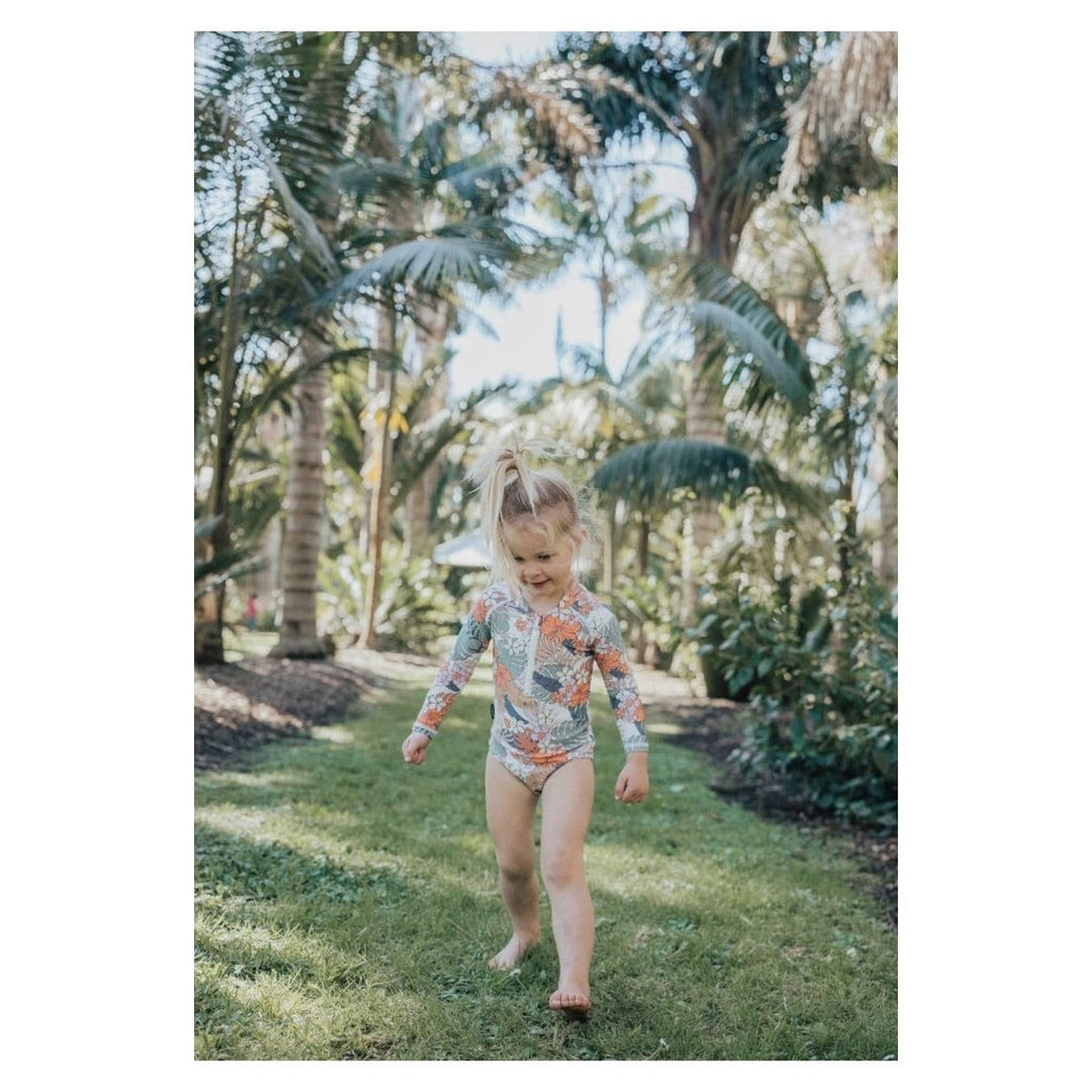 Crywolf 1 Year to 5 Years Long Sleeve Swimsuit - Tropical Floral
