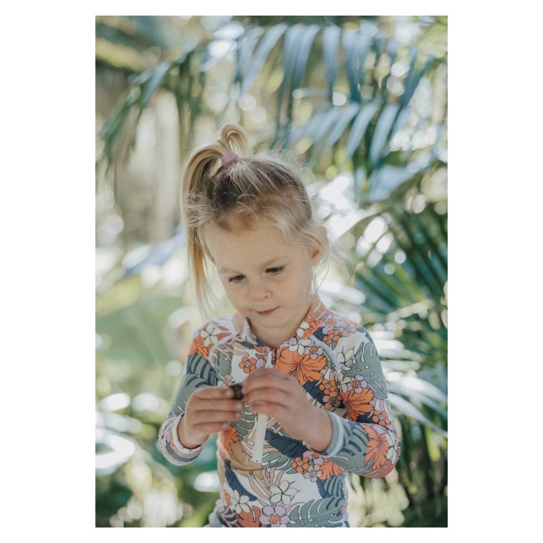 Crywolf 1 Year to 5 Years Long Sleeve Swimsuit - Tropical Floral