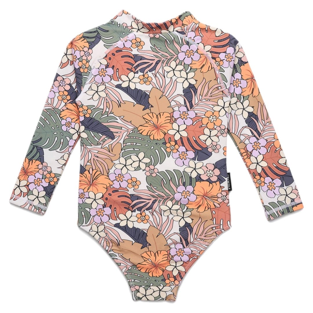 Crywolf 1 Year to 5 Years Long Sleeve Swimsuit - Tropical Floral