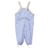 Crywolf 1 Year to 5 Years Rain Overalls - Floral Periwinkle