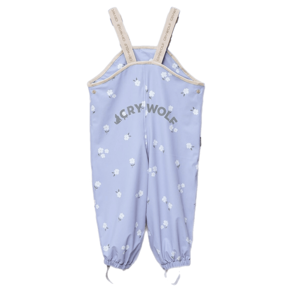 Crywolf 1 Year to 5 Years Rain Overalls - Floral Periwinkle