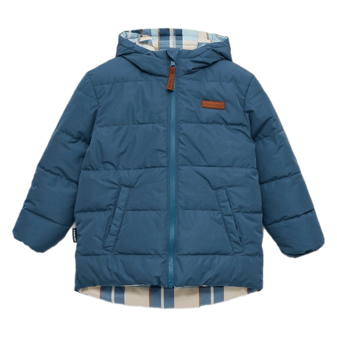 Crywolf 1 Year to 5 Years Reversible Eco-Puffer - Blue Plaid