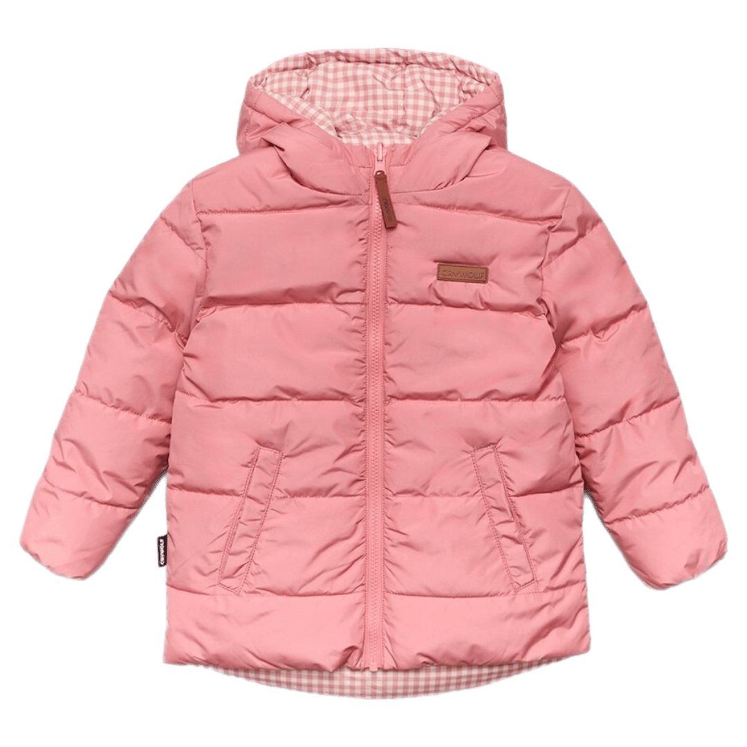 Crywolf 1 Year to 5 Years Reversible Eco-Puffer - Rose Gingham