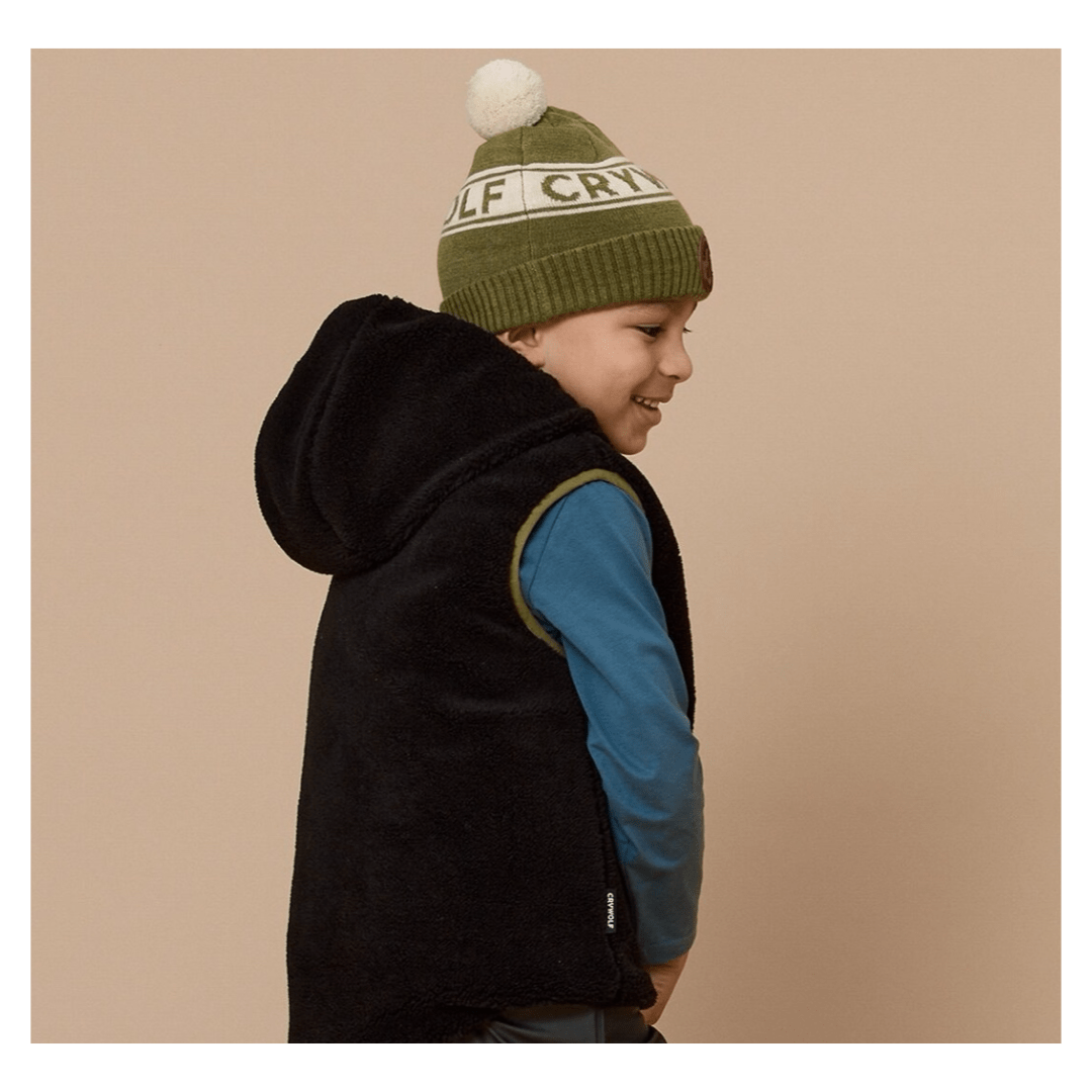 Crywolf 1 Year to 5 Years Reversible Yeti Vest - Fern/Black