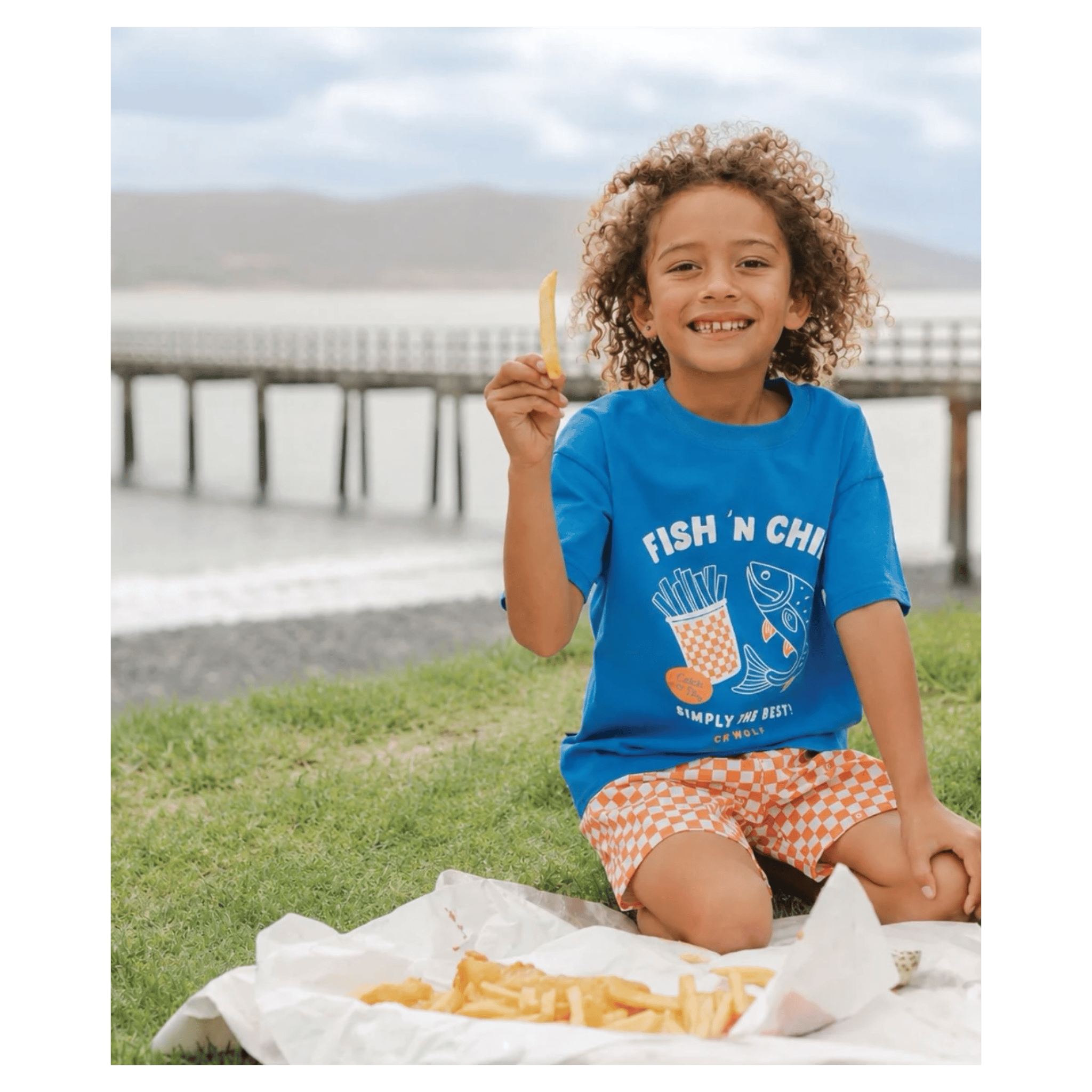 Crywolf 1 Year to 5 Years Sun Smart T-Shirt - Fish n' Chips