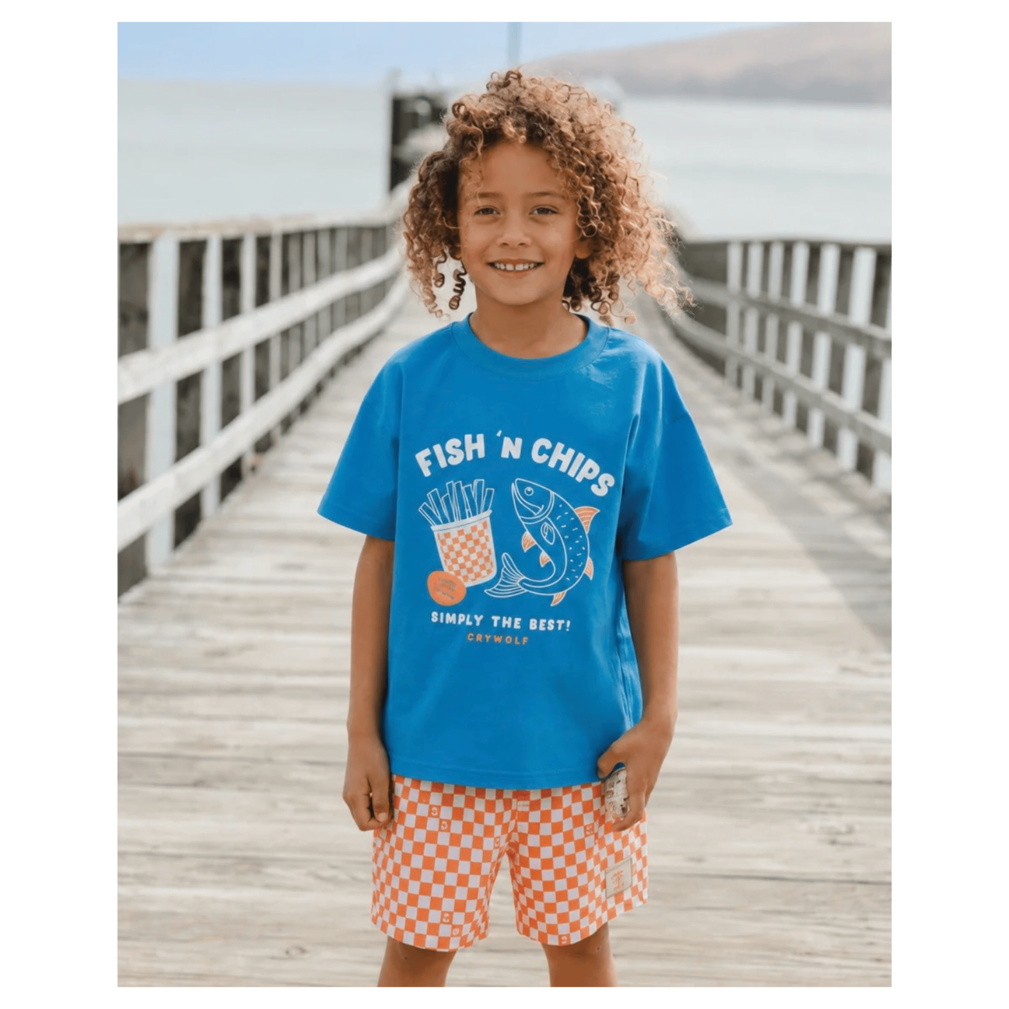 Crywolf 1 Year to 5 Years Sun Smart T-Shirt - Fish n' Chips