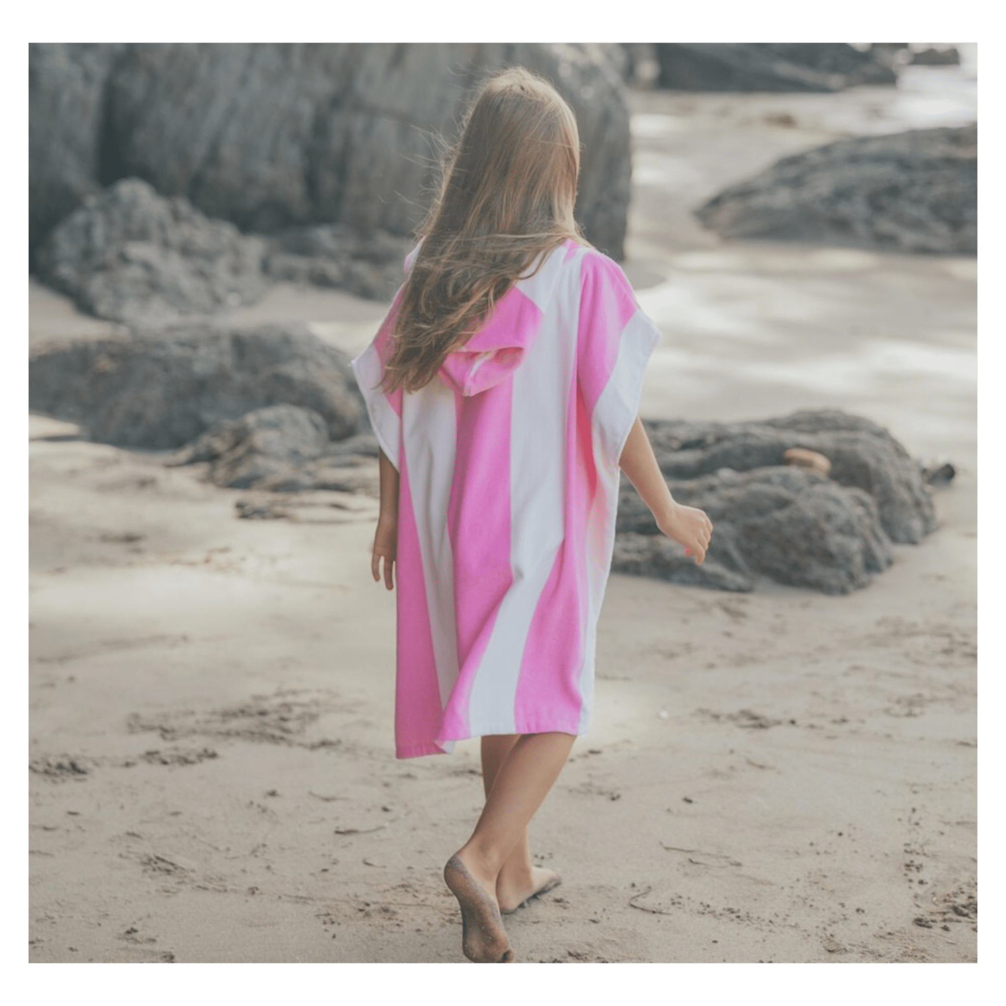 Crywolf Small/Medium SM Hooded Towel - Candy Stripe