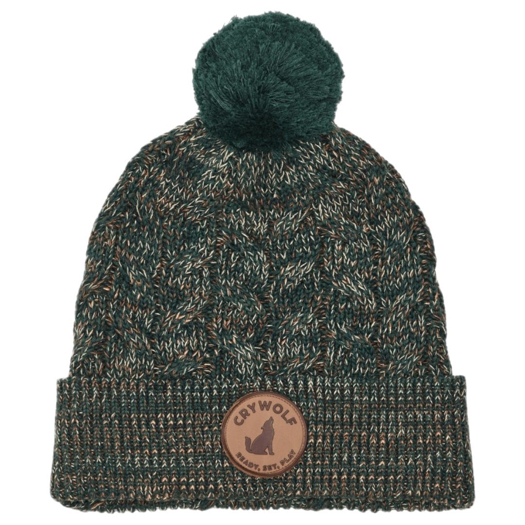 Crywolf Small to Medium Pom Pom Beanie - Forest Speckle