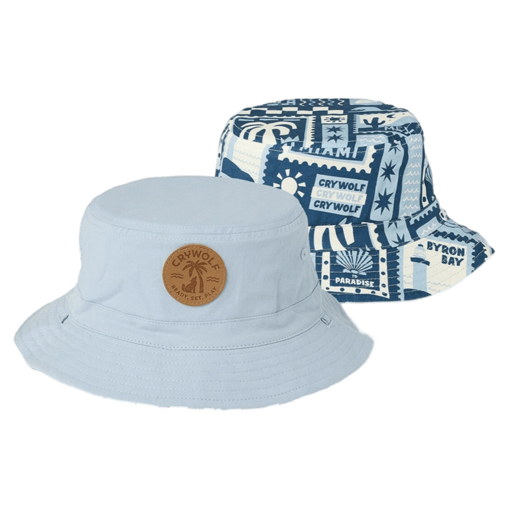 Crywolf Small to Medium Reversible Bucket Hat - Postcards