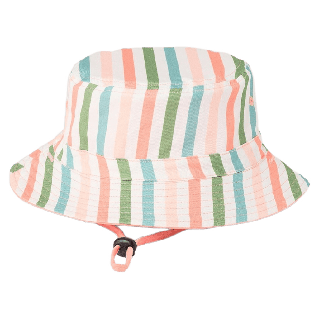 Crywolf Small to Medium Reversible Bucket Hat - Summer Stripe