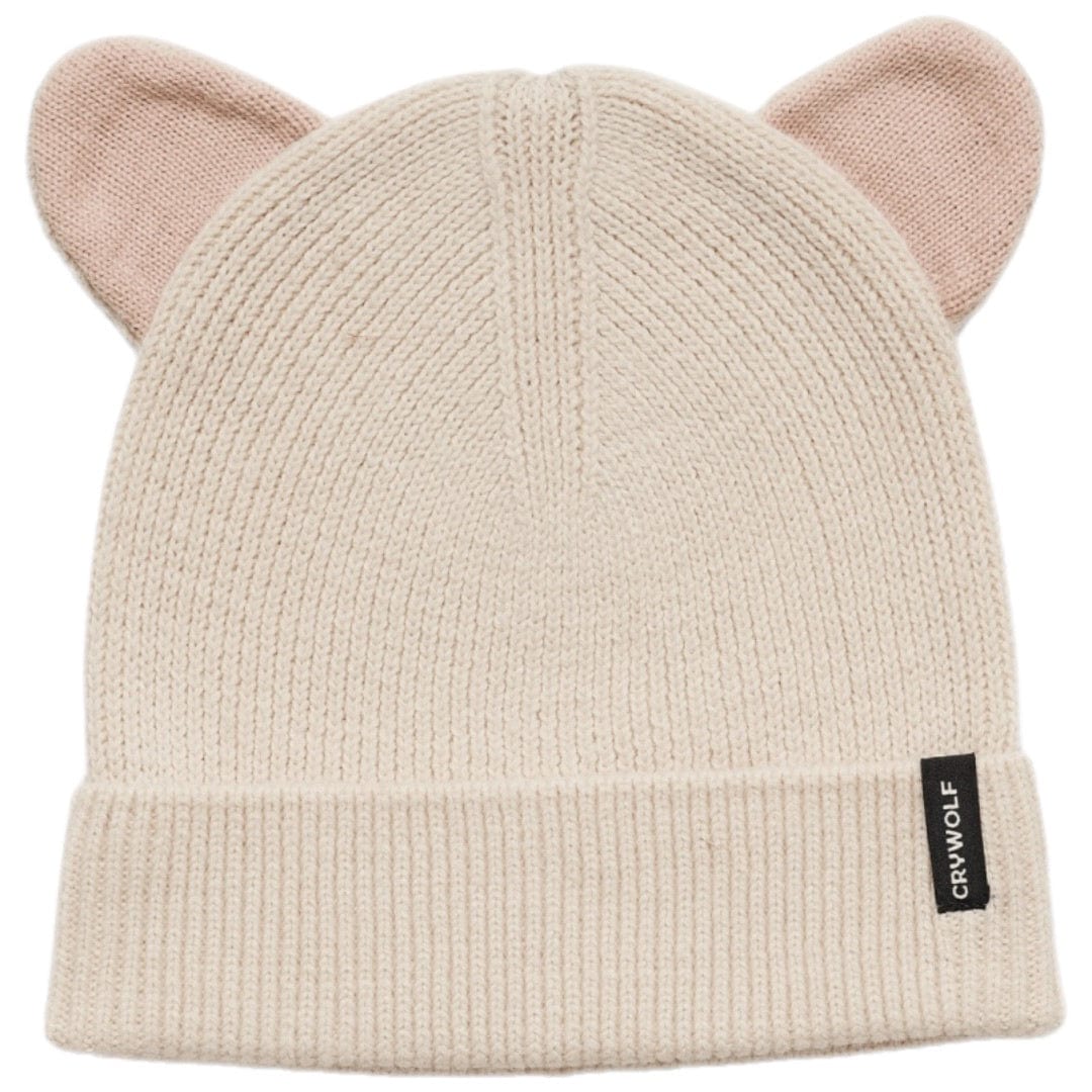 Crywolf Small to Medium Wolf Ears Beanie - Off White